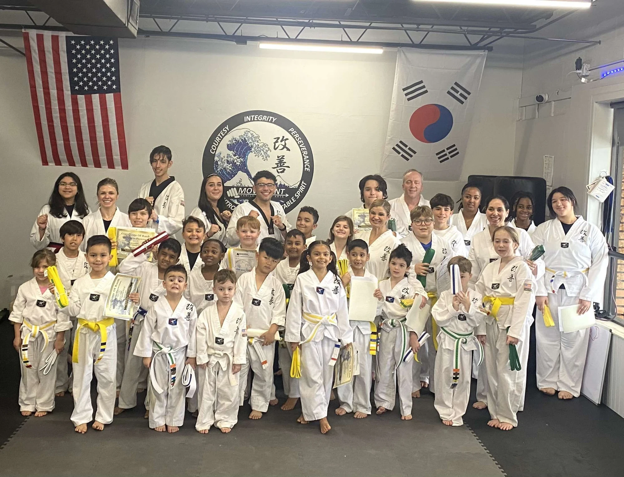 Students training at Movement Taekwondo Center