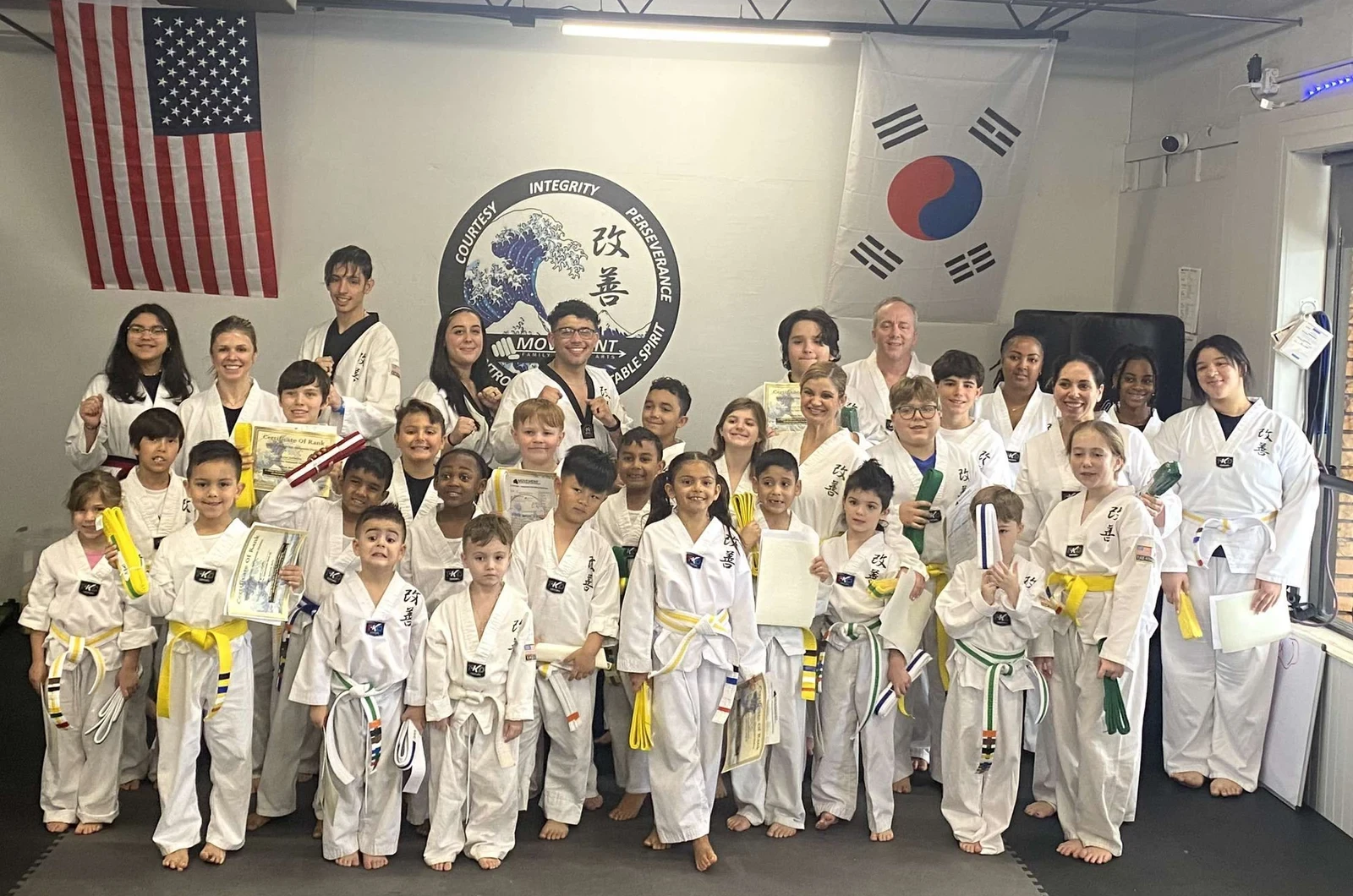 Child building confidence in martial arts